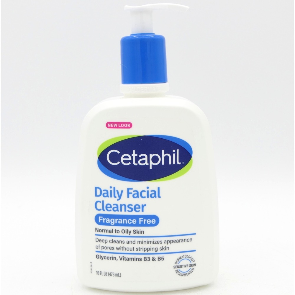 Cetaphil Daily Facial Cleanser Fragrance Free For Normal to Oily 16 fl oz Pump